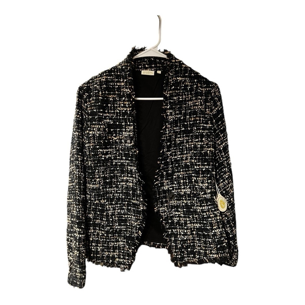 NWT Spartina 449 Women's Ramona Tweed Blazer Black Multi Size S - Picture 7 of 13